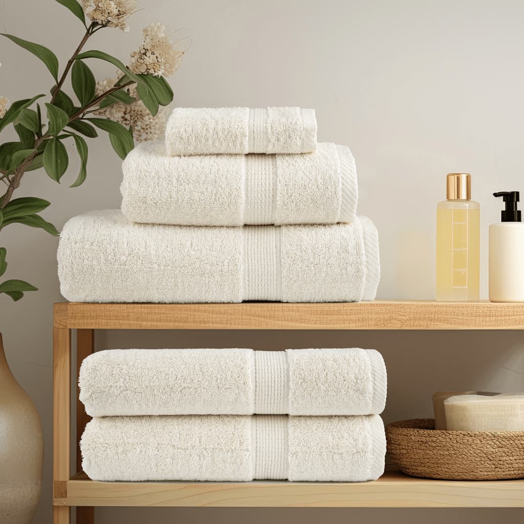 6 Pcs conjunto de toalhas premium solund 600 gsm creme