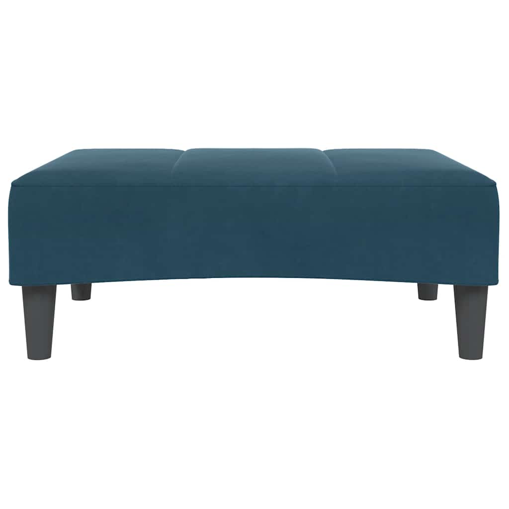 Apoio de pés 77x55x31 cm veludo azul