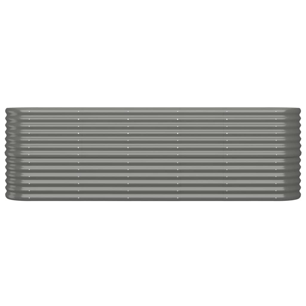 Canteiro elevado jardim 224x40x68cm aço galvanizado cinzento