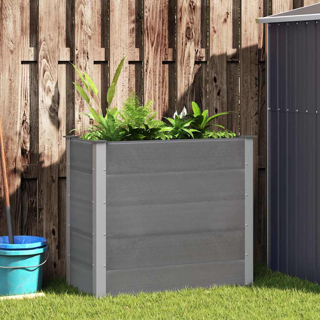 Canteiro elevado para jardim wpc 100x50x91 cm cinzento