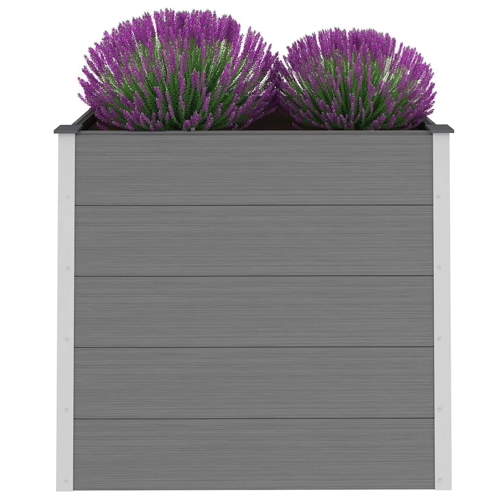 Canteiro elevado para jardim wpc 100x50x91 cm cinzento