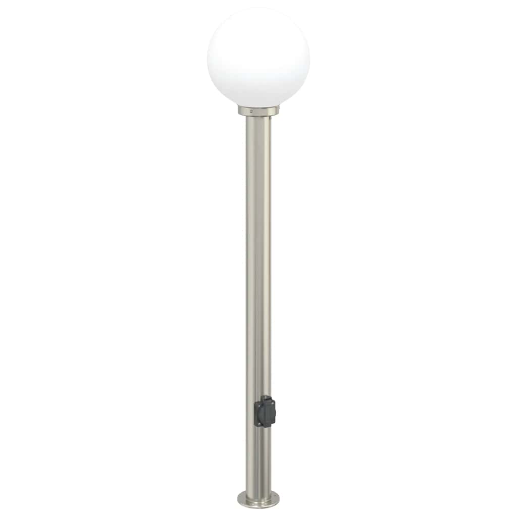 Luminárias de balizador com tomada, 3 peças, 120 cm, aço inoxidável, IP44