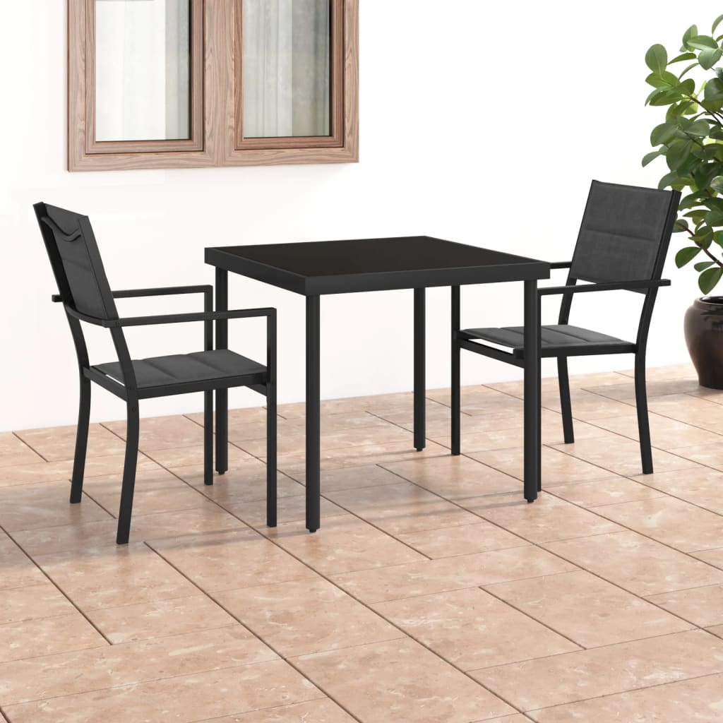 3 Pcs conjunto de jantar para exterior aço