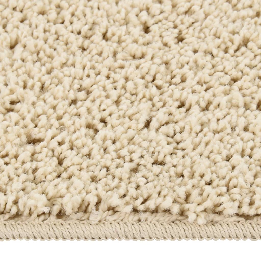 Tapete shaggy 160x230 cm antiderrapante cor creme