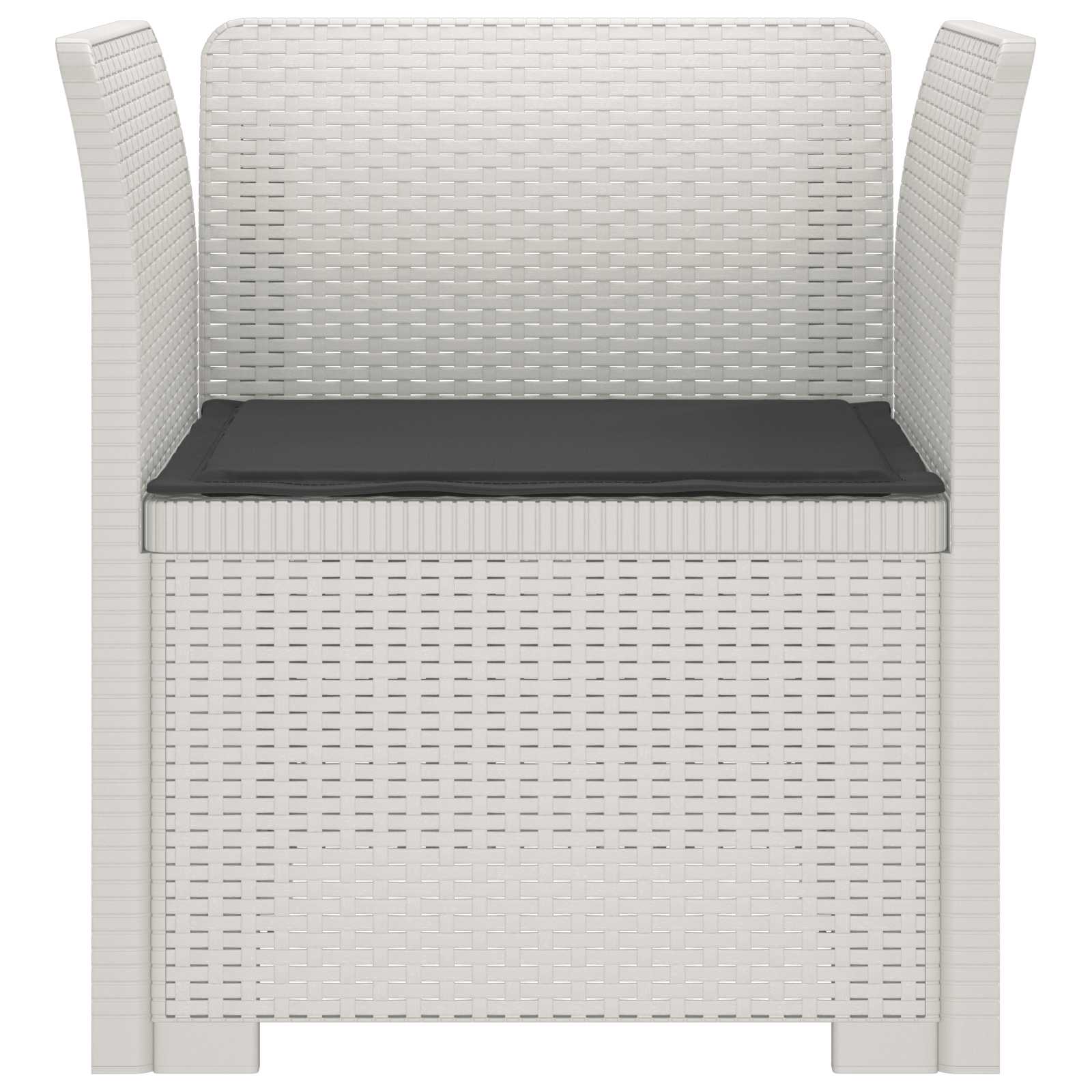 Poltrona 1 lugar com almofada look rattan PP branco