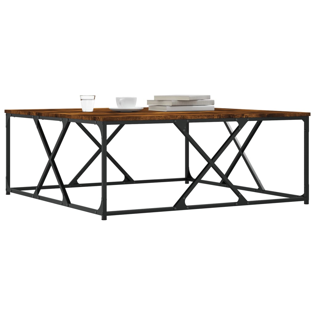 Mesa de centro 100x100x40 cm derivados madeira carvalho fumado