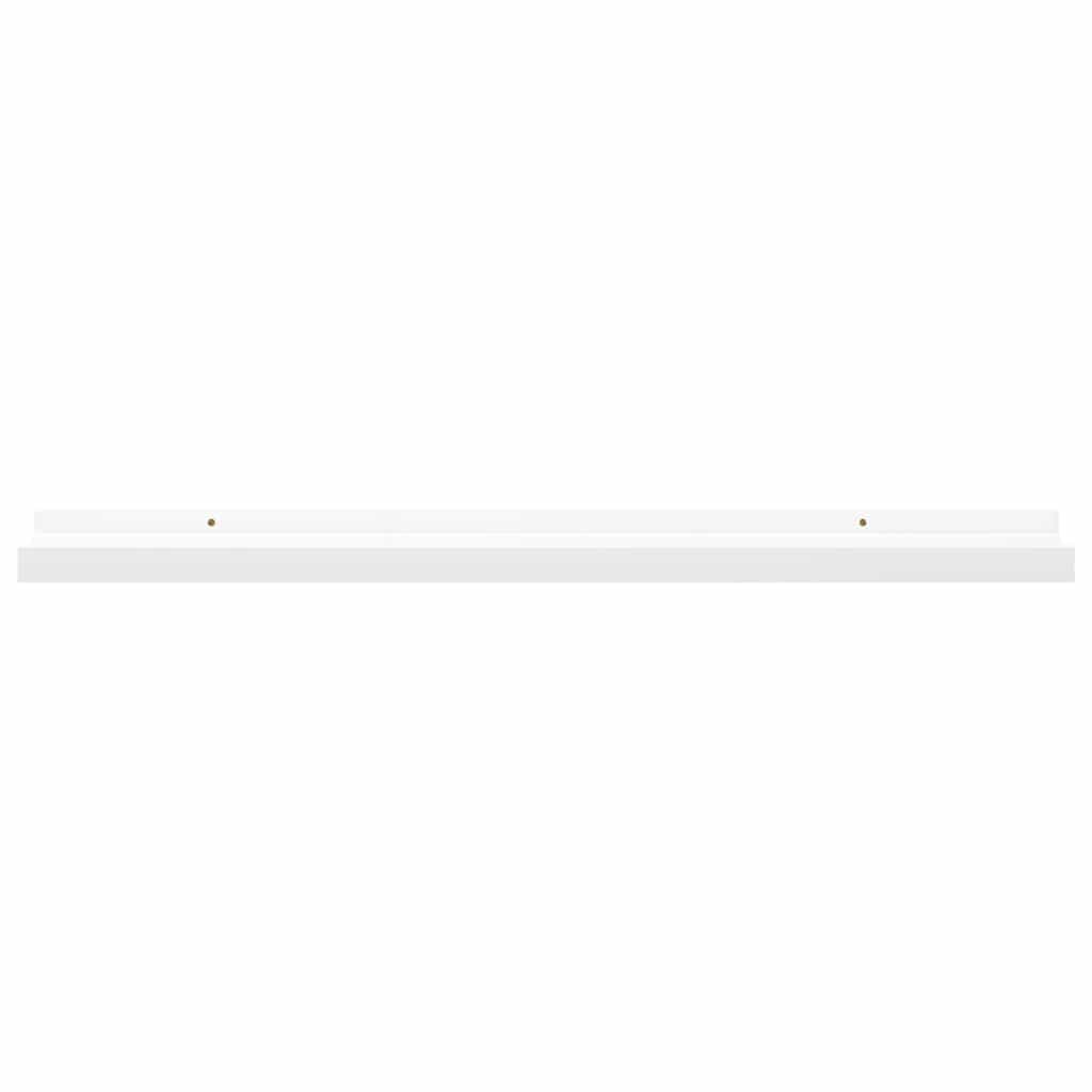 Unidade de prateleiras com rebordo 2 pcs 80x9x3 cm MDF branco