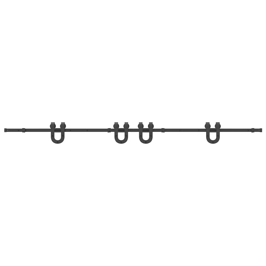 Kit de ferragens para porta deslizante 366 cm aço preto