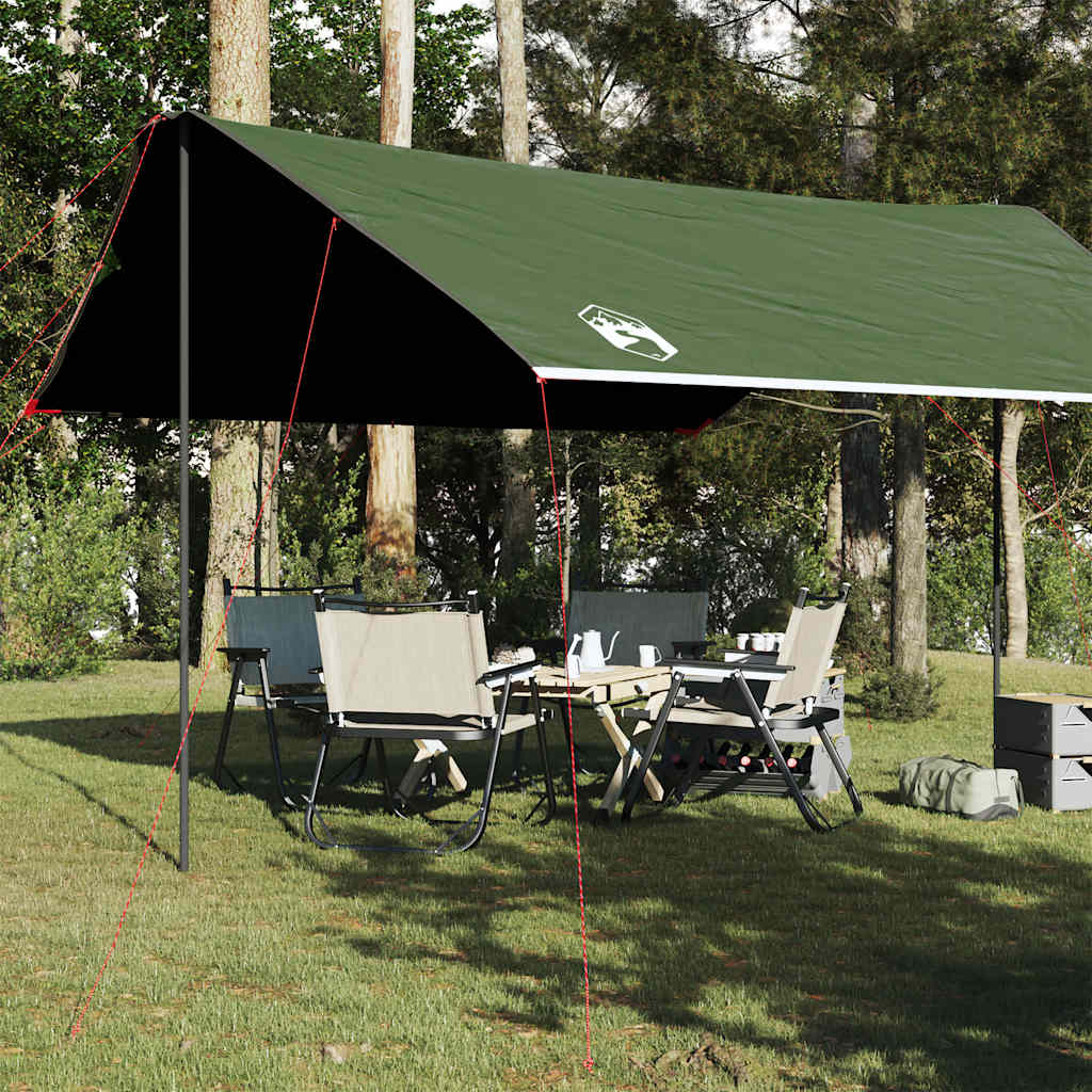 Lona de campismo 460x305x210 cm impermeável verde