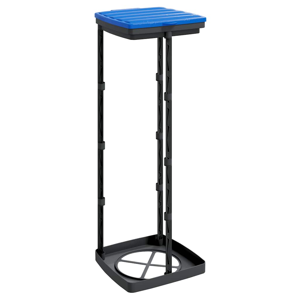 Suportes para sacos de lixo 2 pcs 120 l PP preto e azul