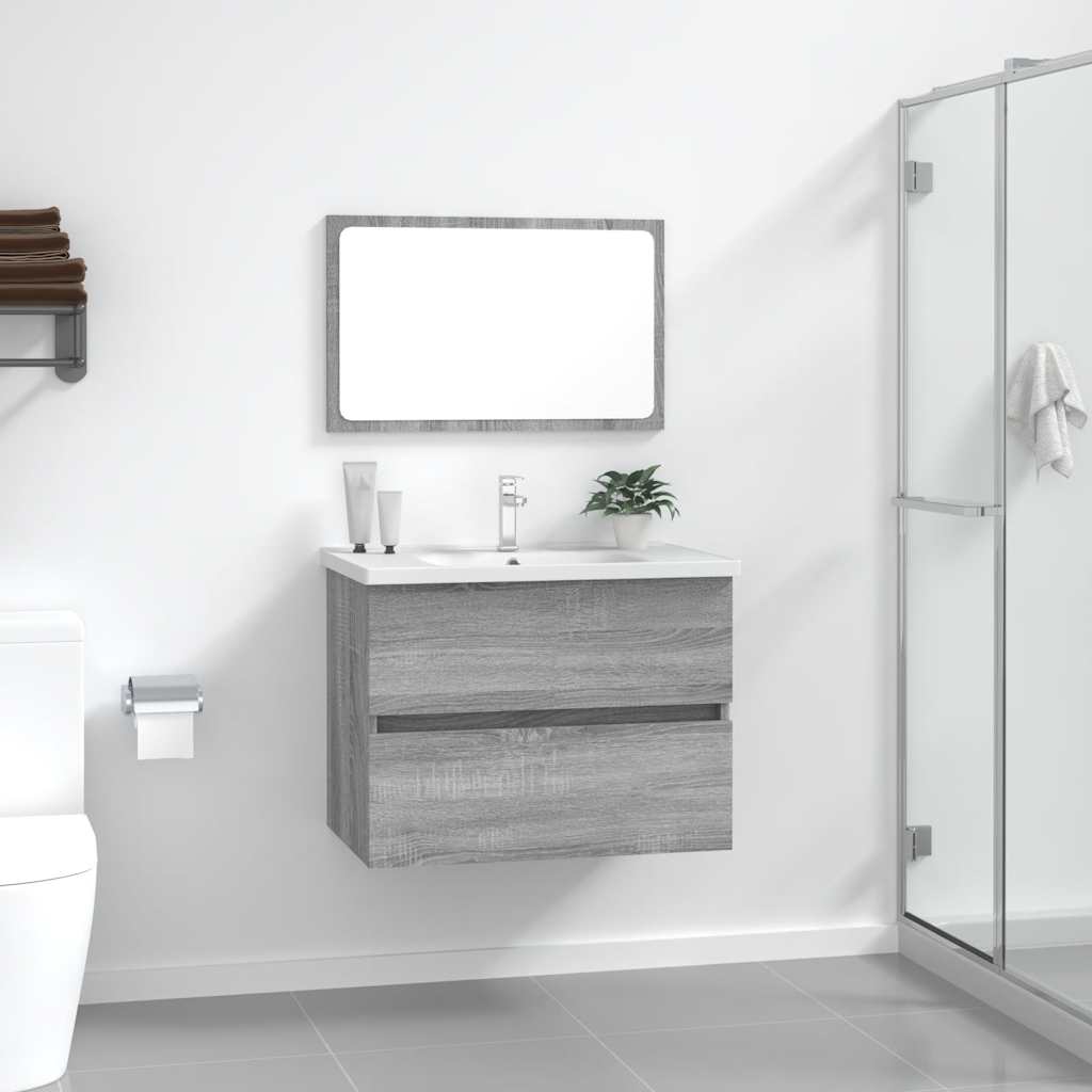 2 Pcs conjunto móveis wc derivados de madeira sonoma cinza