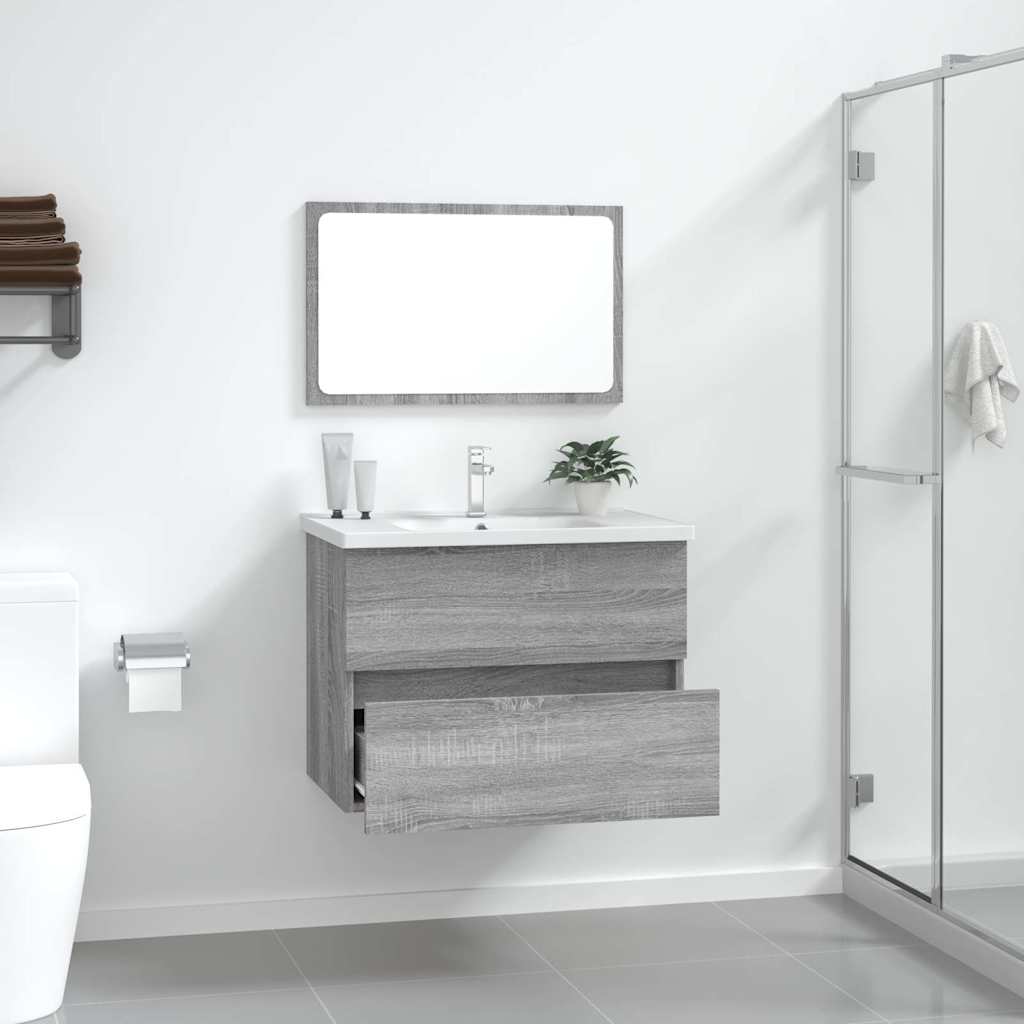 2 Pcs conjunto móveis wc derivados de madeira sonoma cinza