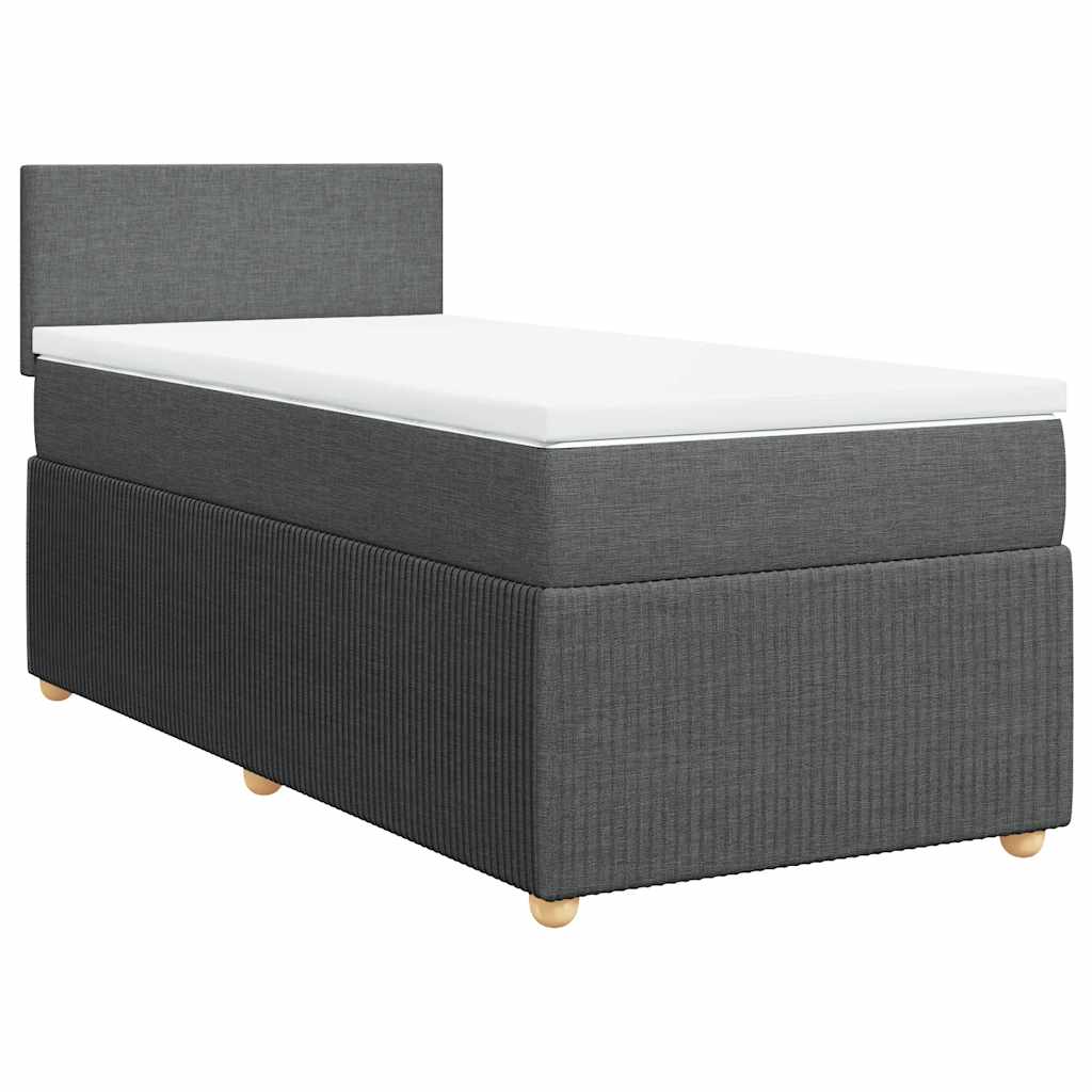 Cama com molas/colchão 80x200 cm tecido cinzento-escuro