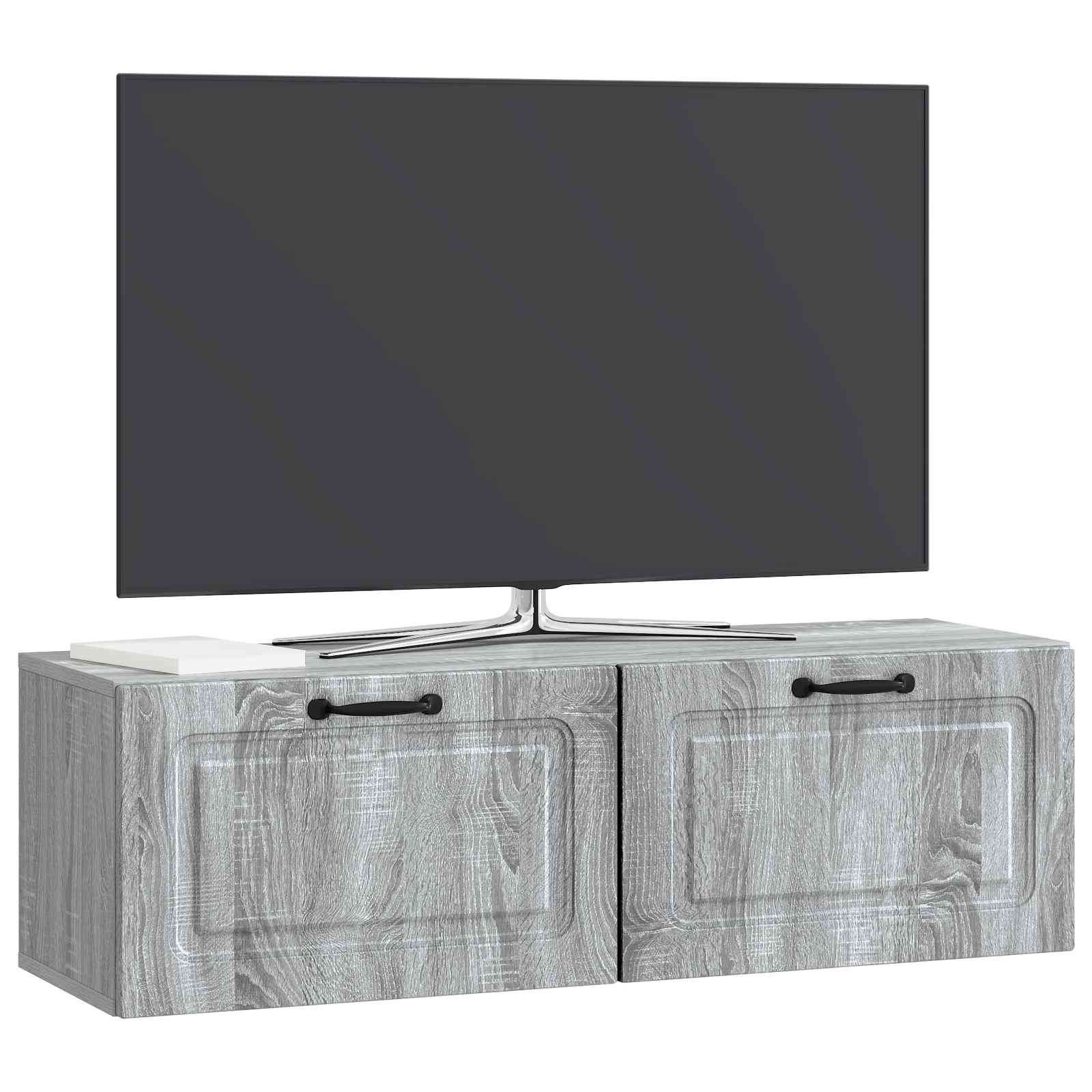 Gabinete de TV de parede sonoma cinzento 98 x 31 x 30 cm