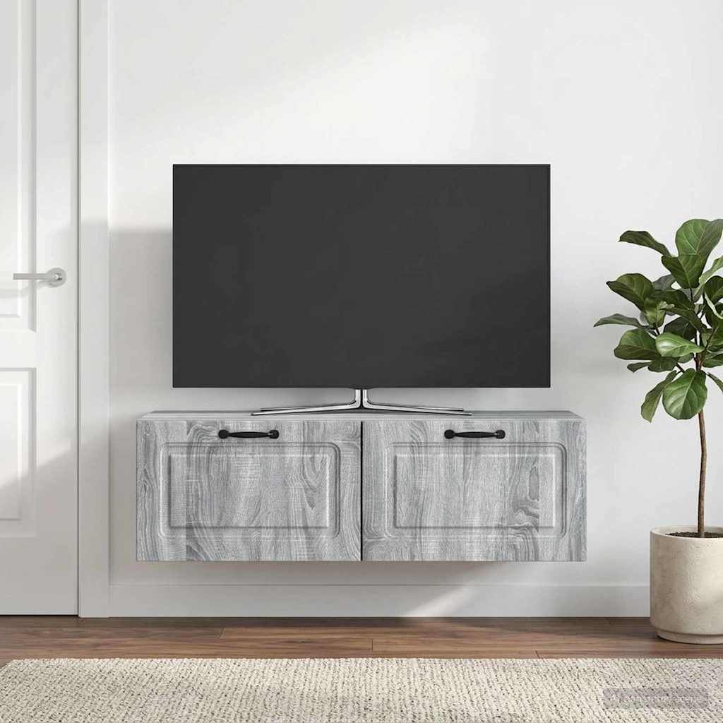 Gabinete de TV de parede sonoma cinzento 98 x 31 x 30 cm