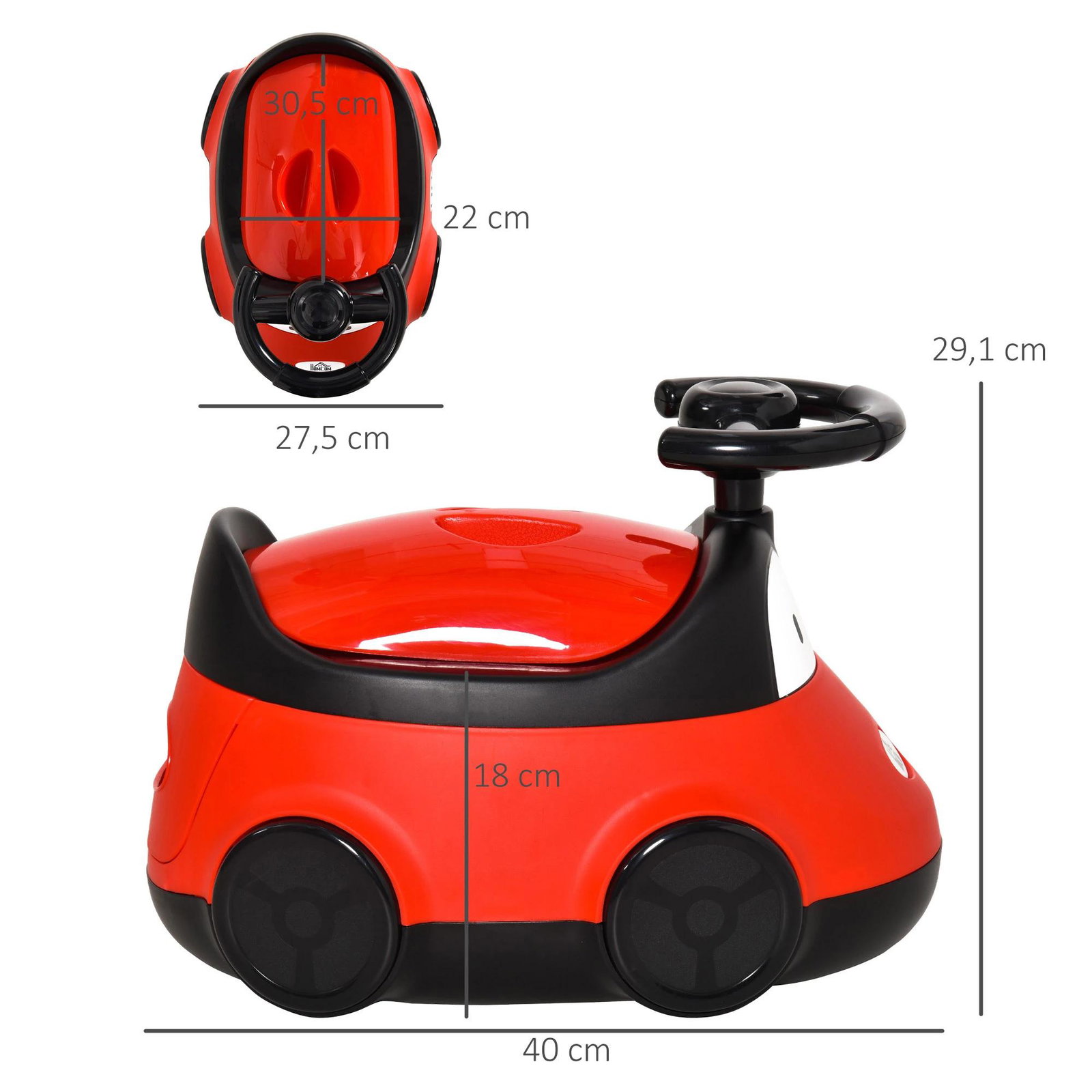 Bacio para Bebé de 6-36 Meses Bacio de Aprendizagem Treinamento Portátil em Forma de Carro com Tampa Volante Fácil de Limpar Car