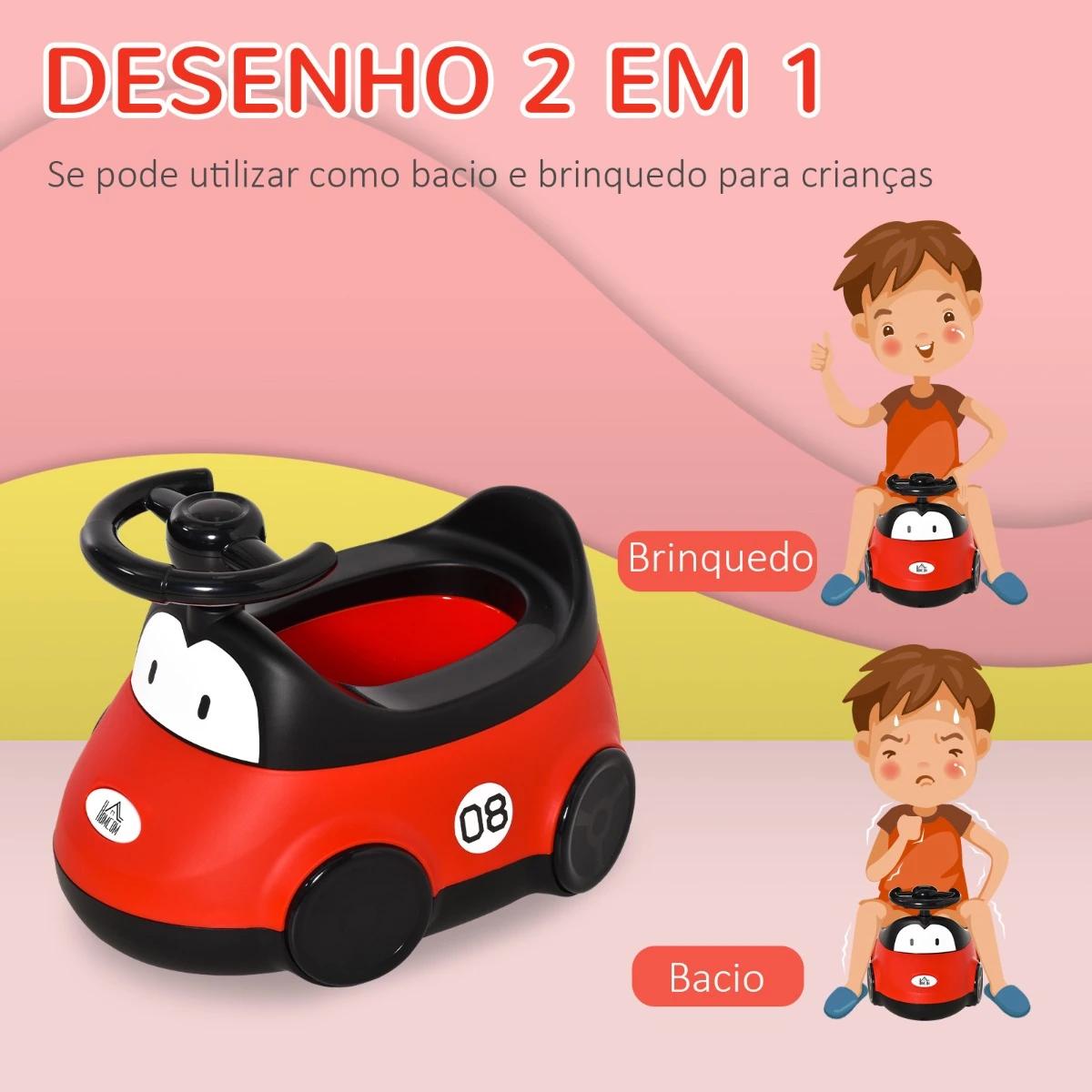 Bacio para Bebé de 6-36 Meses Bacio de Aprendizagem Treinamento Portátil em Forma de Carro com Tampa Volante Fácil de Limpar Car