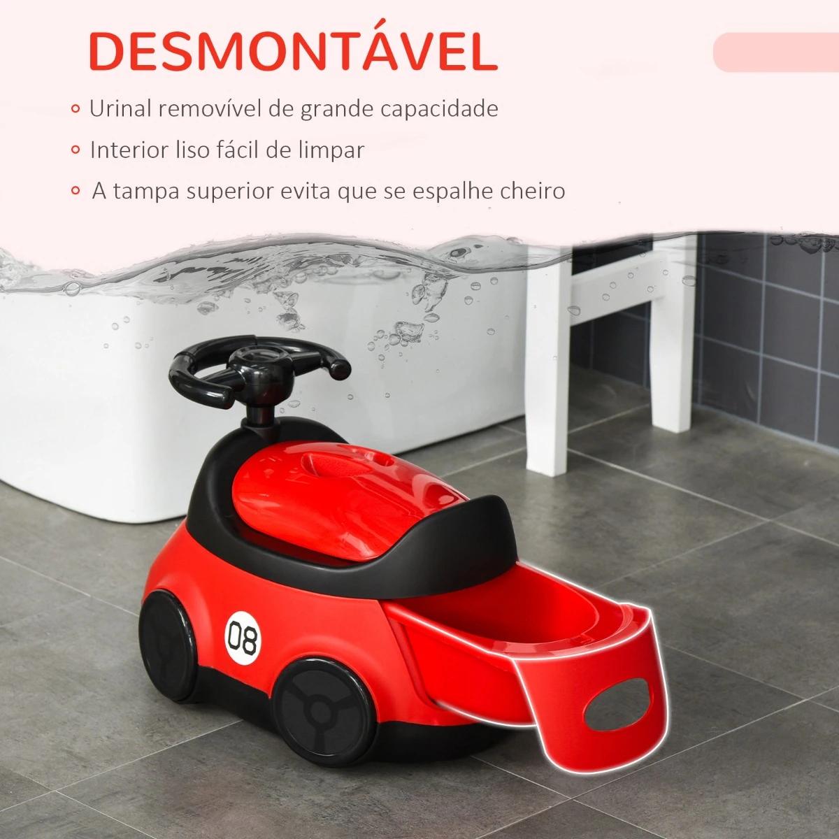 Bacio para Bebé de 6-36 Meses Bacio de Aprendizagem Treinamento Portátil em Forma de Carro com Tampa Volante Fácil de Limpar Car