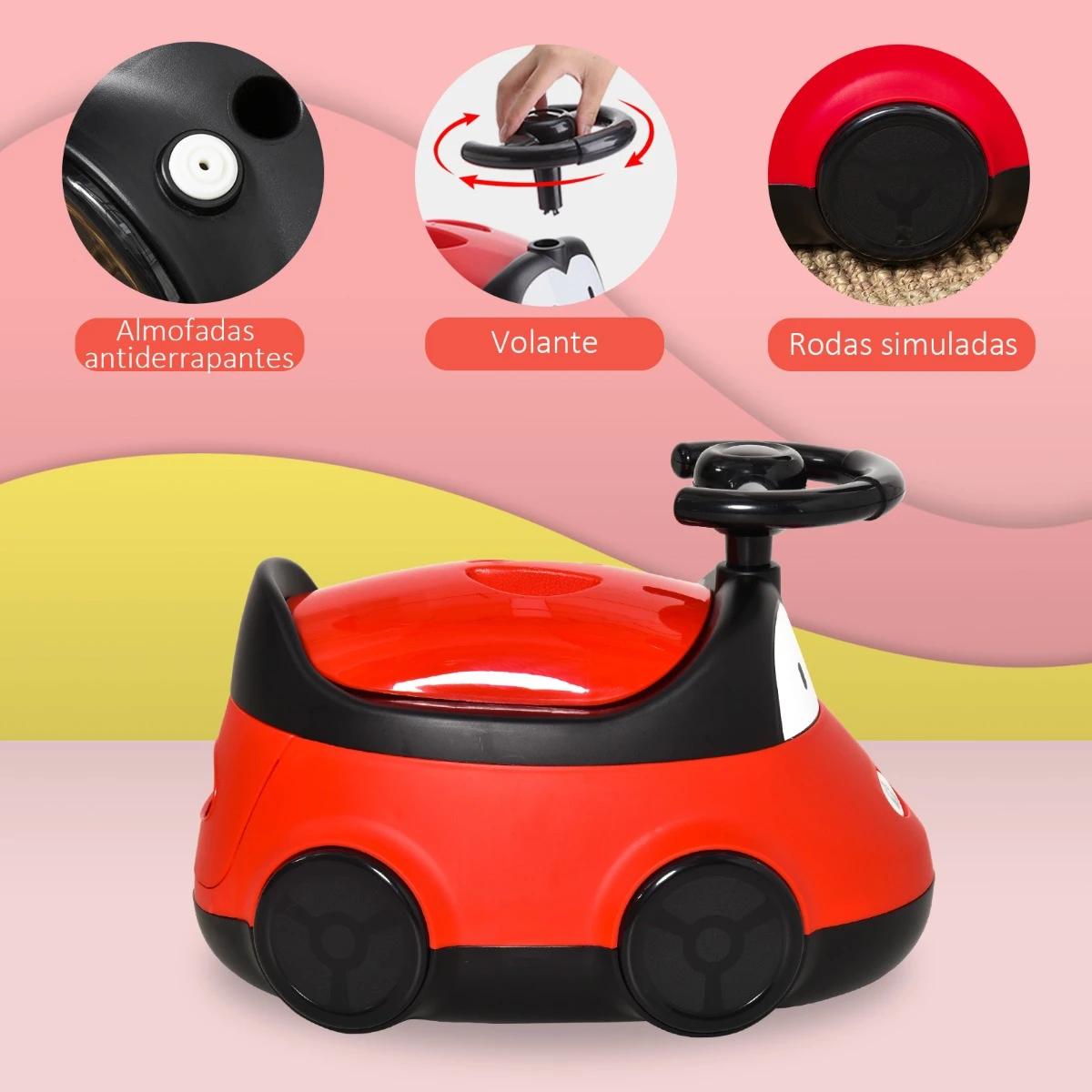 Bacio para Bebé de 6-36 Meses Bacio de Aprendizagem Treinamento Portátil em Forma de Carro com Tampa Volante Fácil de Limpar Car