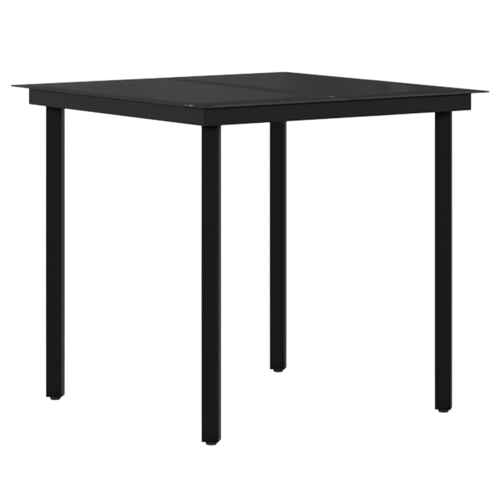 5 Pcs conjunto de jantar p/ jardim c/ almofadões preto