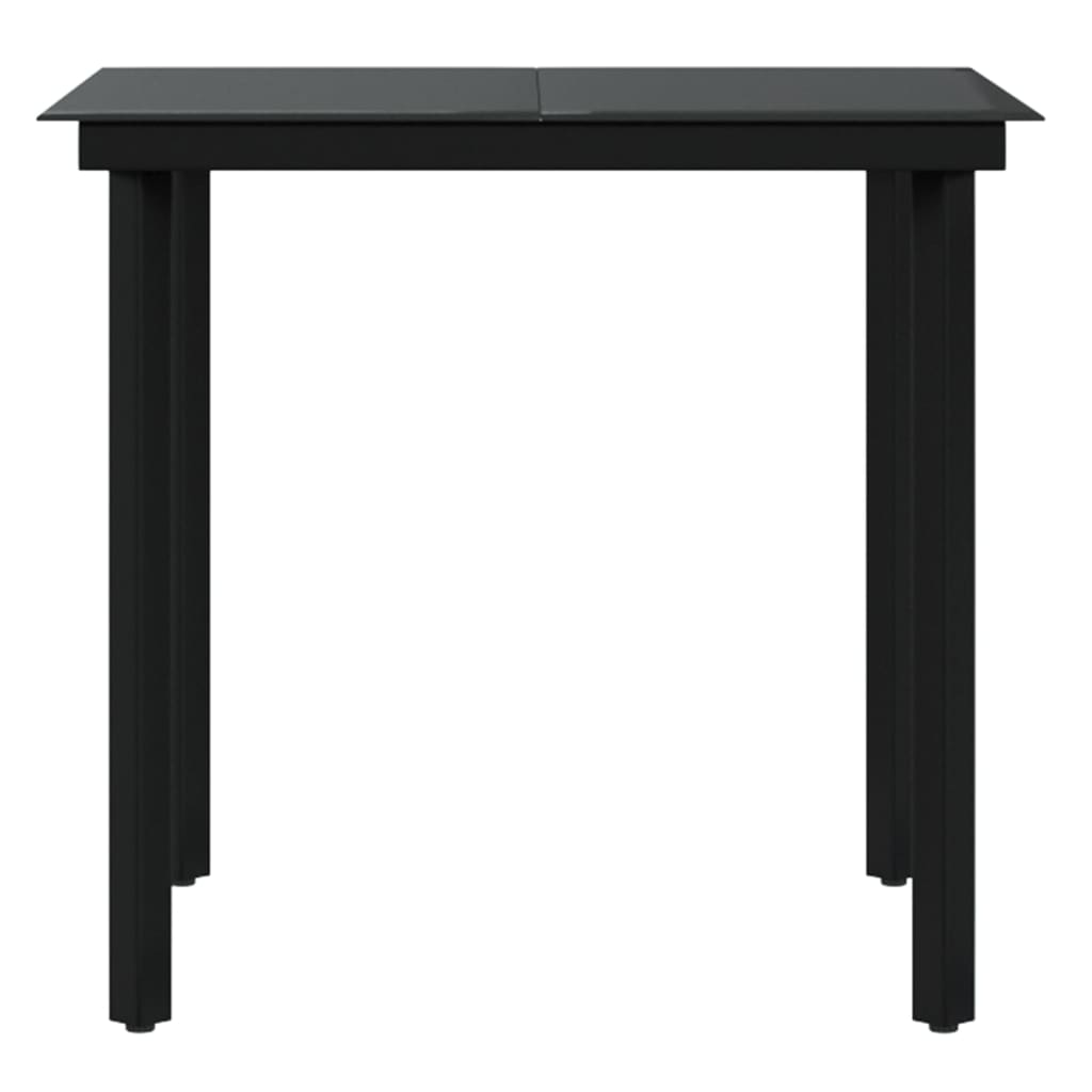 5 Pcs conjunto de jantar p/ jardim c/ almofadões preto