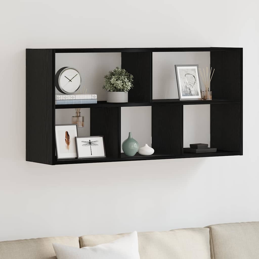 Prateleira de parede 100x25x50 cm deriv. madeira carvalho preto