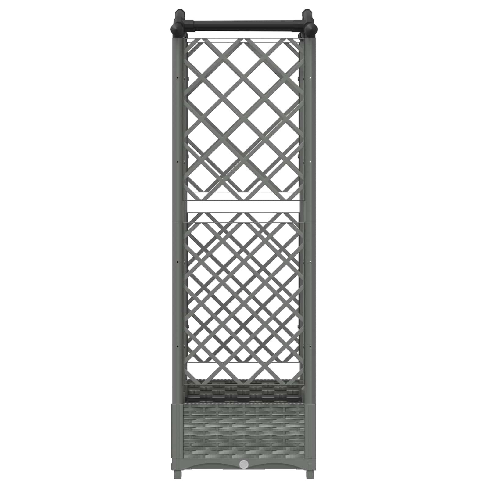 Cama elevada com treliça e telhado cinzento-claro PP