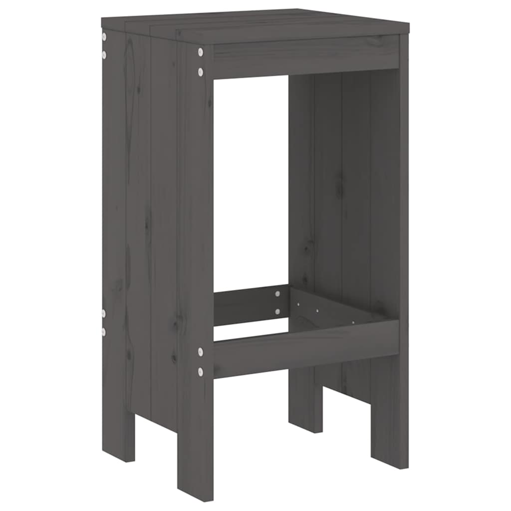 7 Pcs conjunto de bar para jardim pinho maciço cinzento