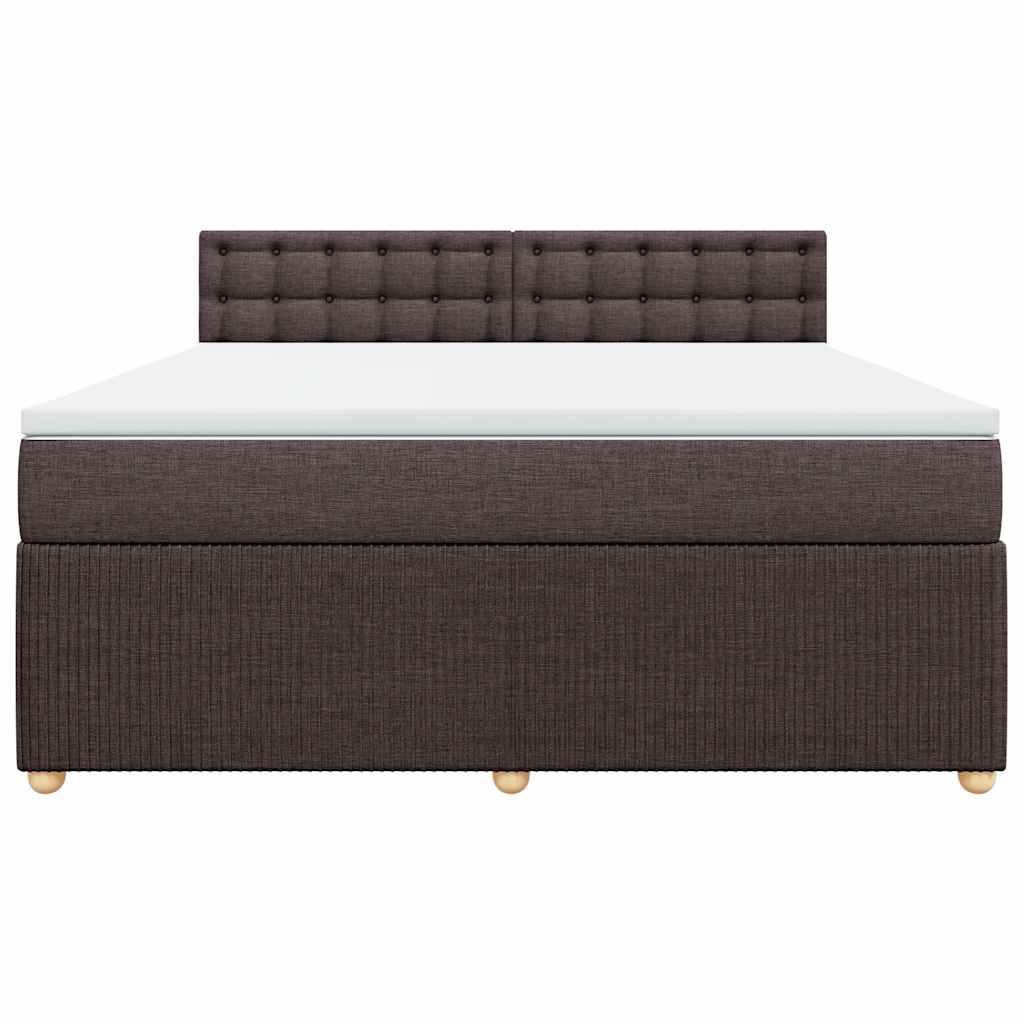 Cama com molas/colchão 180x200 cm tecido castanho-escuro