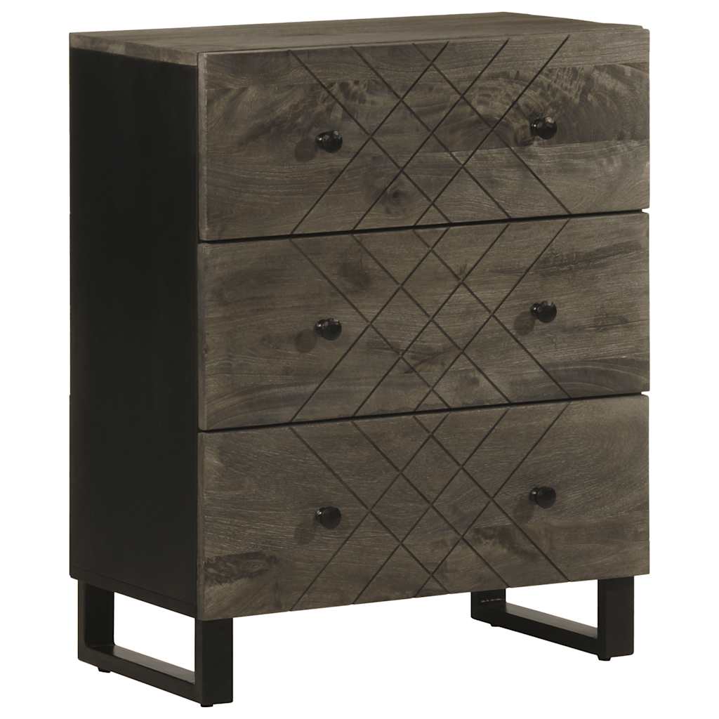 Aparador preto 60x33x75 cm madeira de mangueira maciça