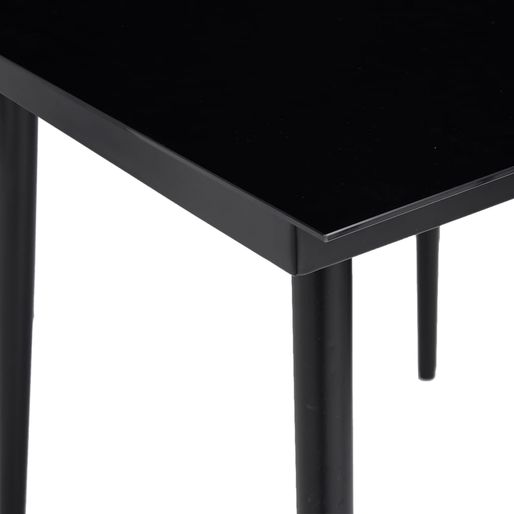 Mesa de jantar para jardim 80x80x74 cm aço e vidro preto