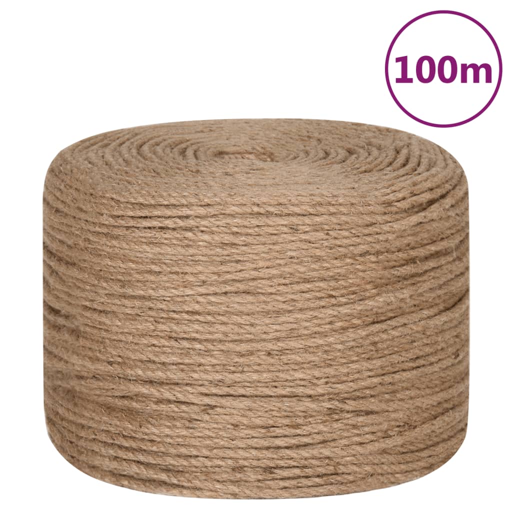 Corda de juta com 100 m de comprimento e 8 mm de espessura