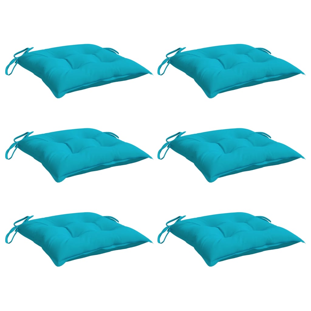Almofadões para cadeira 6 pcs 40x40x7 cm tecido turquesa
