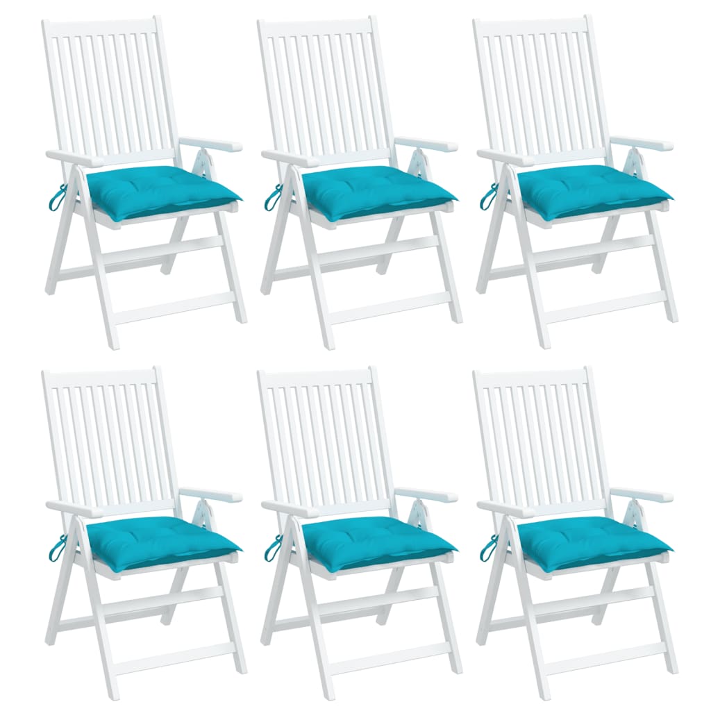 Almofadões para cadeira 6 pcs 40x40x7 cm tecido turquesa