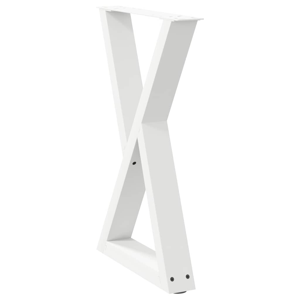 Pés para mesa de jantar 2 peças, branco, 60x(72-73,3) cm, aço