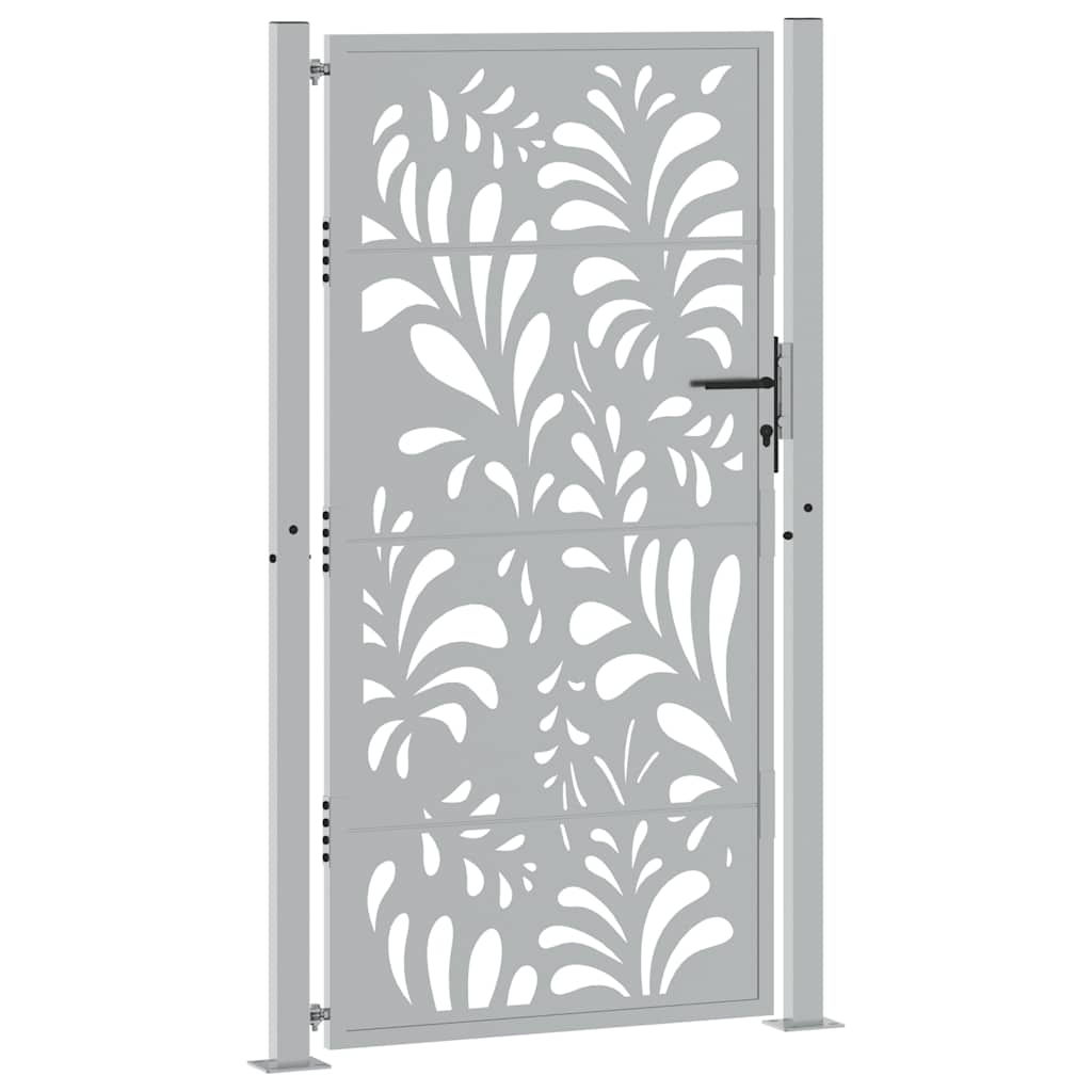 Portão de jardim 100x175 cm em aço resistente às intempéries com design ondulado