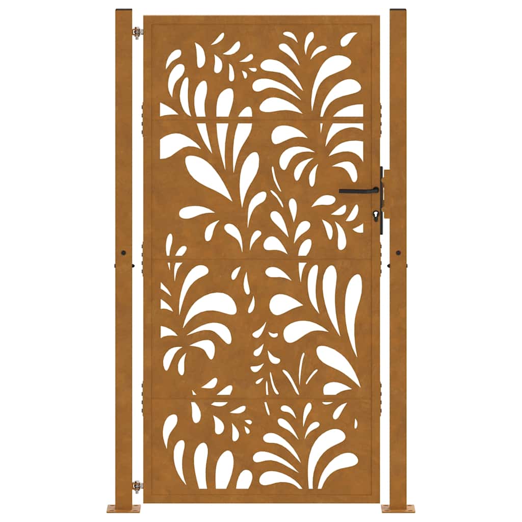 Portão de jardim 100x175 cm em aço resistente às intempéries com design ondulado