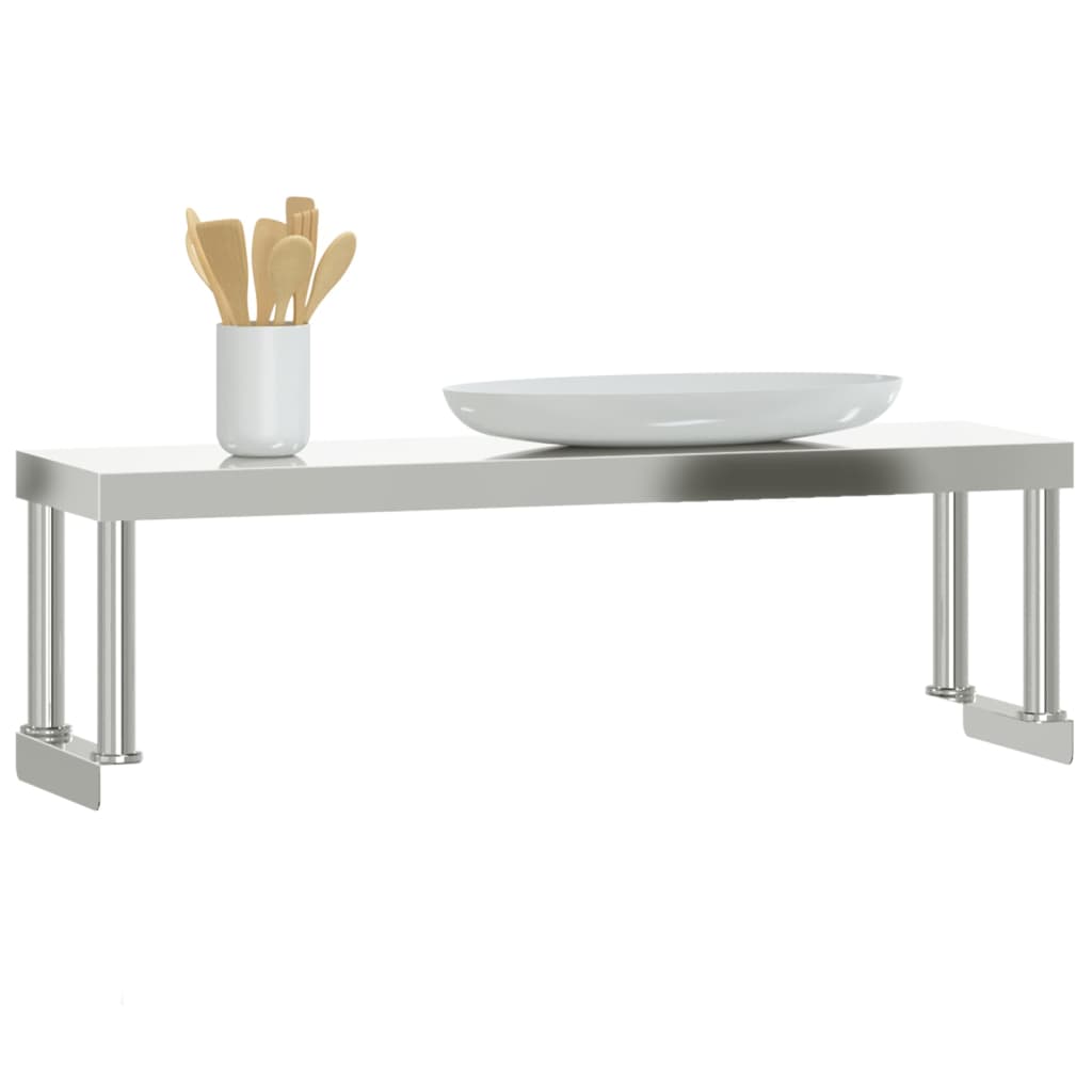 Prateleira para mesa de trabalho 110x30x35 cm aço inoxidável