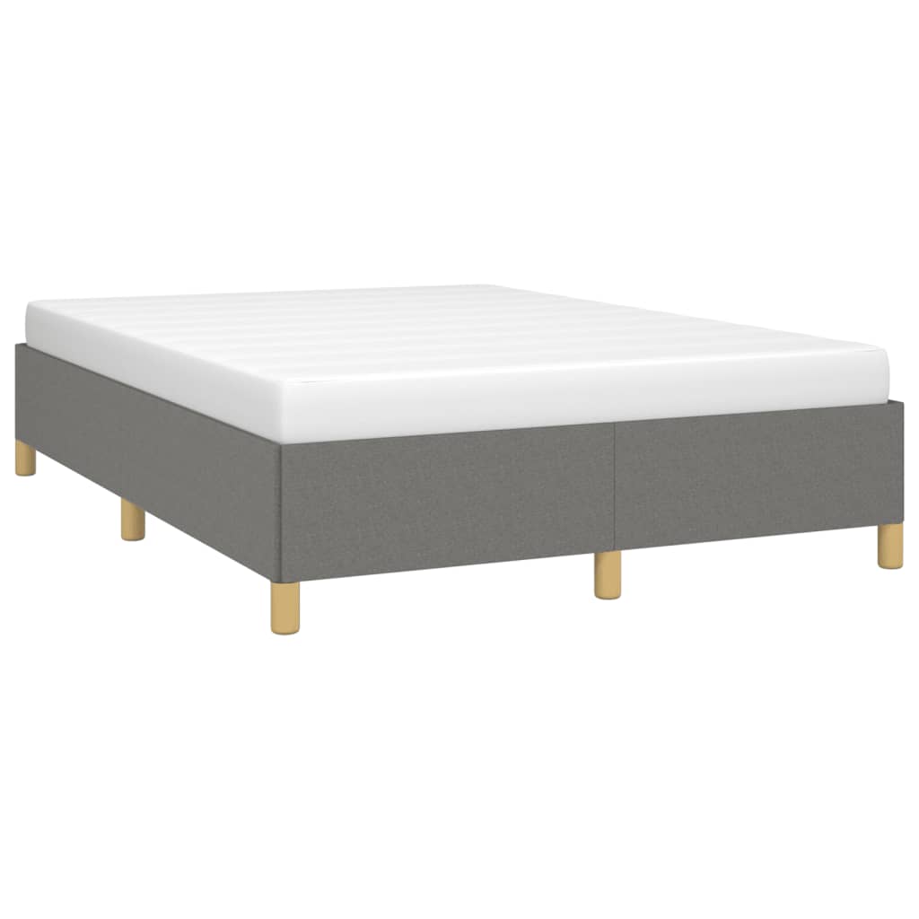 Estrutura de cama sem colchão 140x200 cm tecido cinzento-escuro