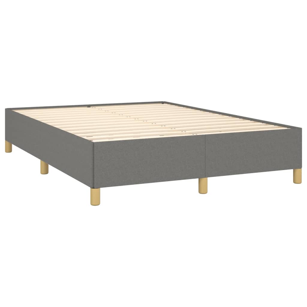 Estrutura de cama sem colchão 140x200 cm tecido cinzento-escuro