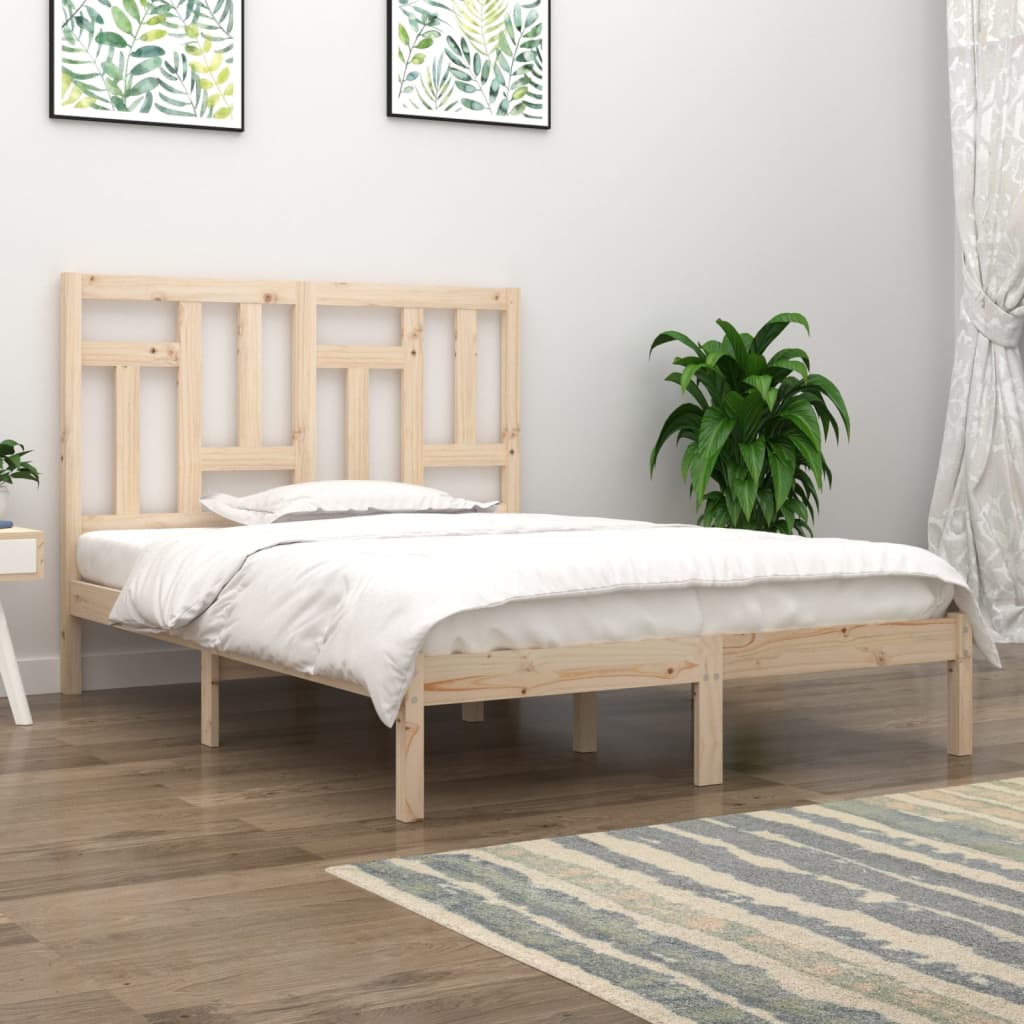 Estrutura de cama casal 135x190 cm madeira maciça