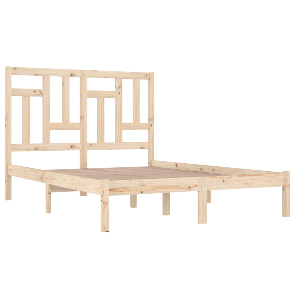Estrutura de cama casal 135x190 cm madeira maciça