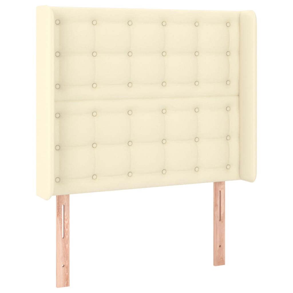Cabeceira de cama c/ LED 83x16x118/128cm couro artificial crème