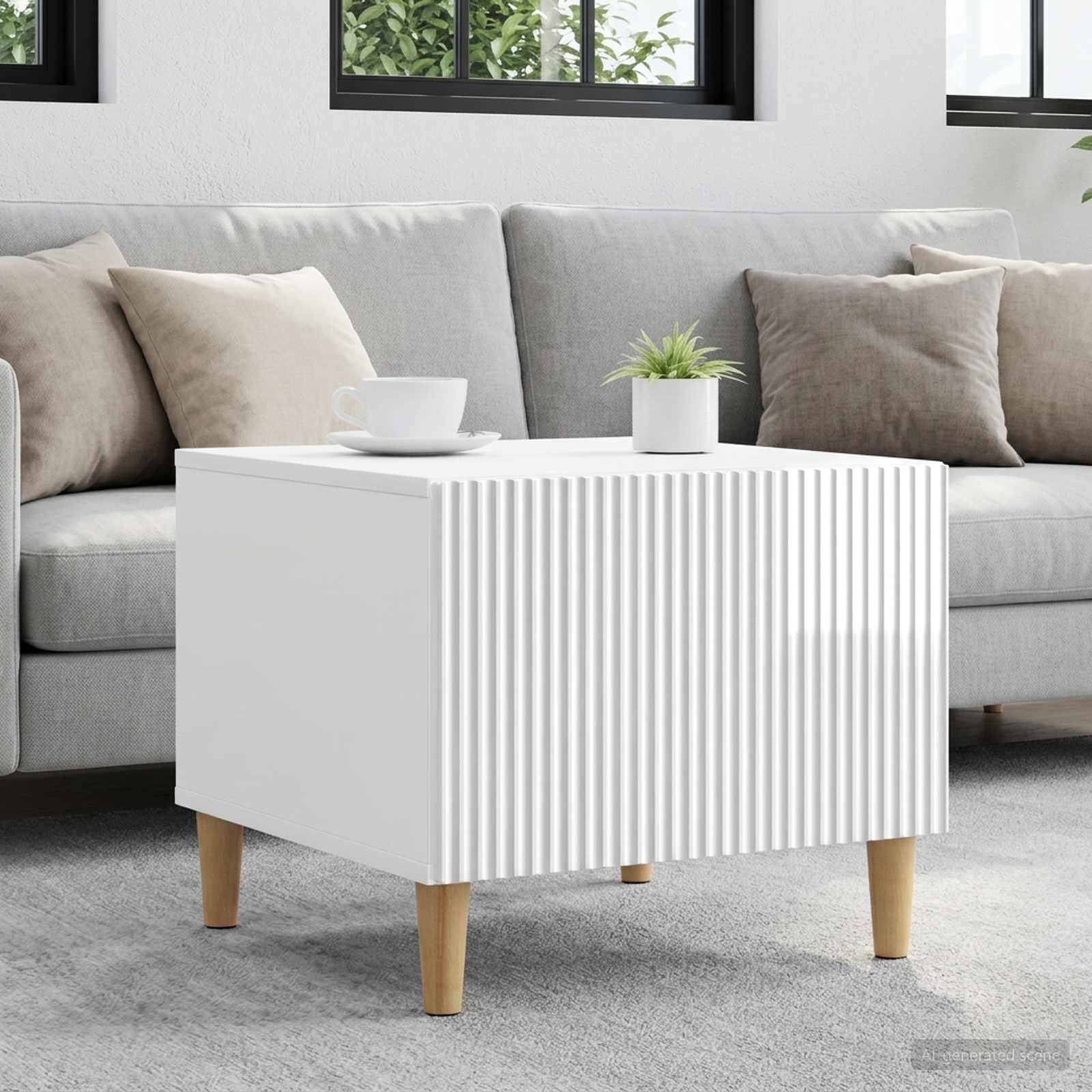 Mesa de centro com gaveta branco brilhante 49 x 50 x 40 cm