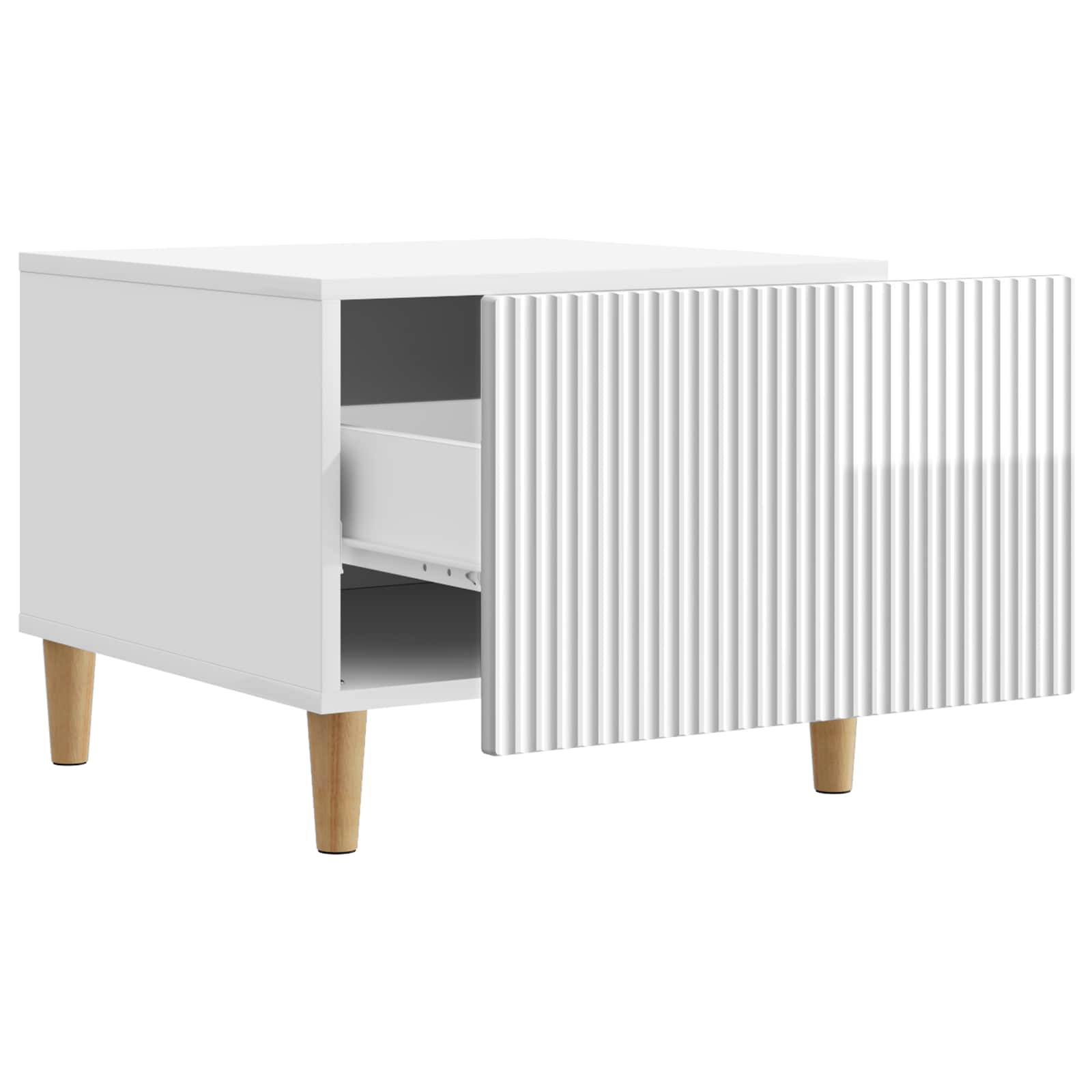 Mesa de centro com gaveta branco brilhante 49 x 50 x 40 cm