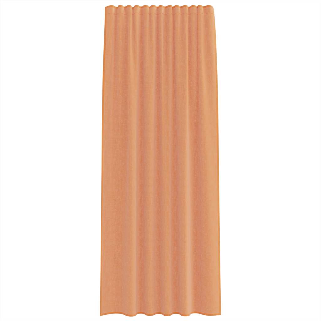 Cortinas de voile com bolsos para varão 2 pcs terracota