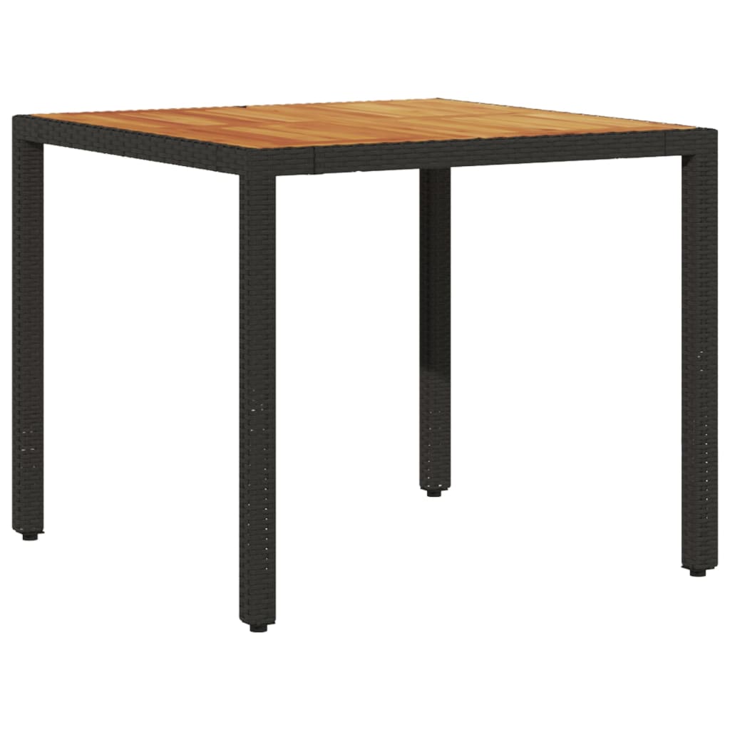 5 Pcs conjunto jantar jardim c/ almofadões vime PE/acácia preto