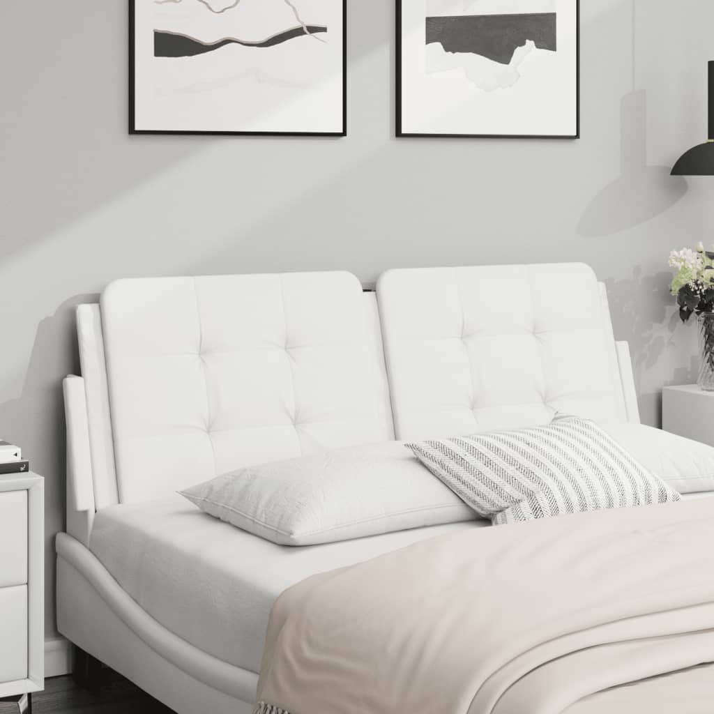 Almofadão de cabeceira zadar 120 cm couro artificial branco