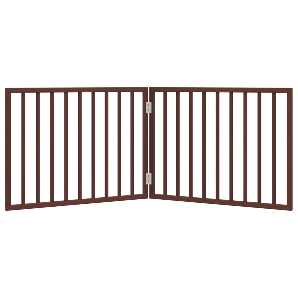 Portão para cães dobrável 2 painéis 160 cm álamo castanho