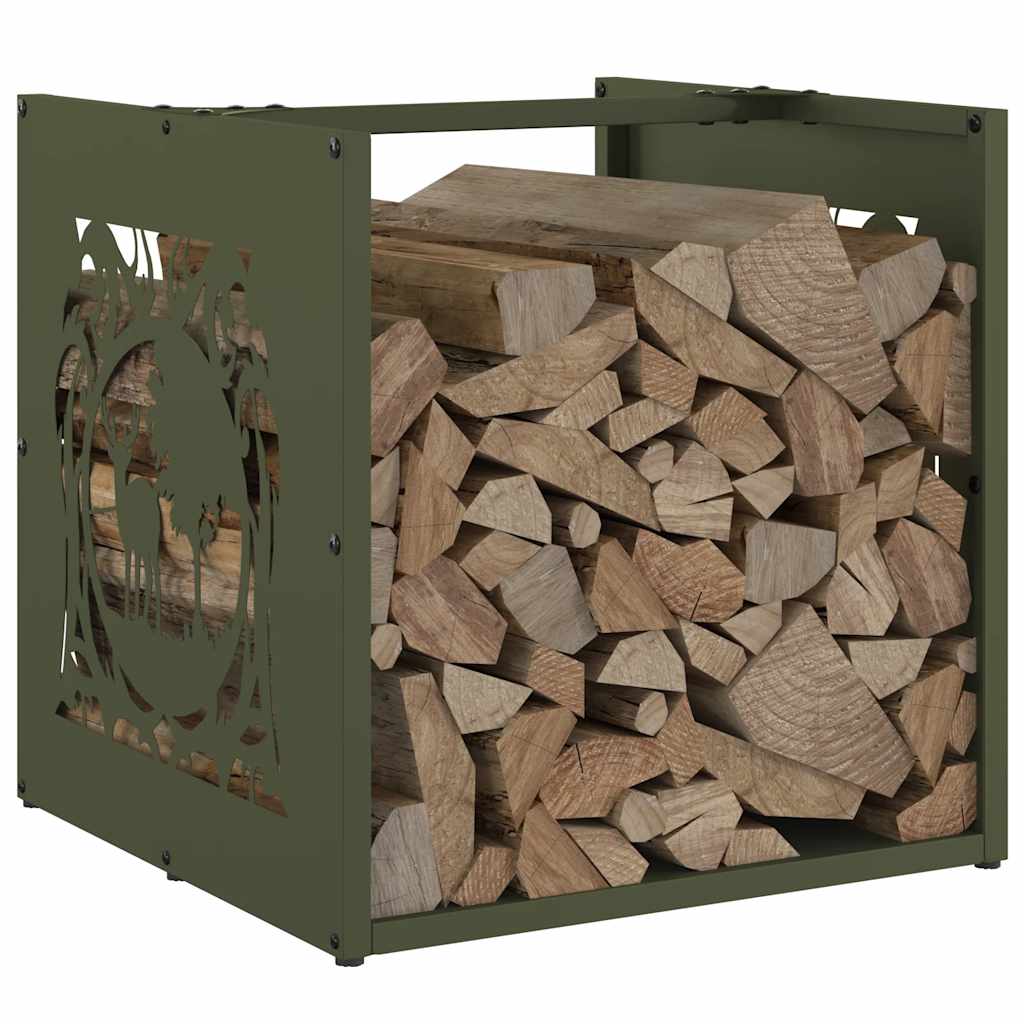 Suporte para lenha aço laminado a frio verde azeitona